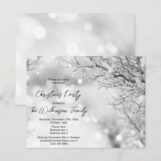 Winter Sparkles Kerstfeest Kaart (Voorkant / Achterkant)