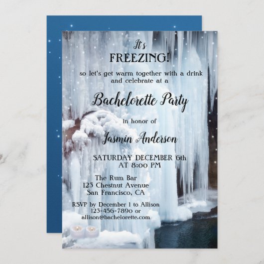 Winter Sparkling Lights IJskristallen Bachelorette Kaart (Voorkant / Achterkant)