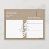 Winter Sparrow Ilex Berries Branch Woodland Scene Briefkaart (Achterkant)