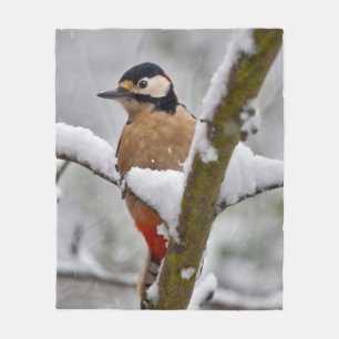 Winter Specht Fleece Dekbed Deken