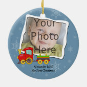 Winter Speelgoed Train Sneeuwvlokken Kerst Ornamen Keramisch Ornament (Achterkant)