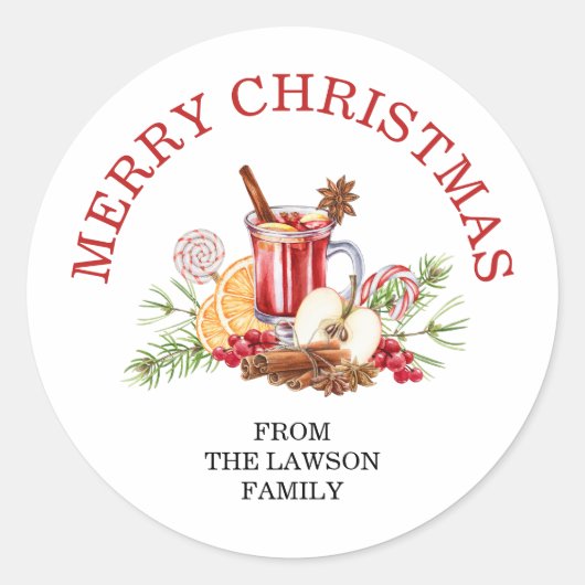 Winter Spice Appelcider Kerstspecial Ronde Sticker (Voorkant)