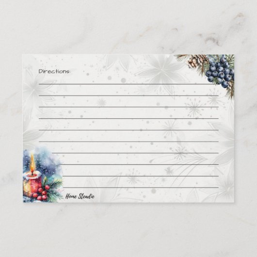 Winter Spice Basic Recept Kaart (Achterkant)