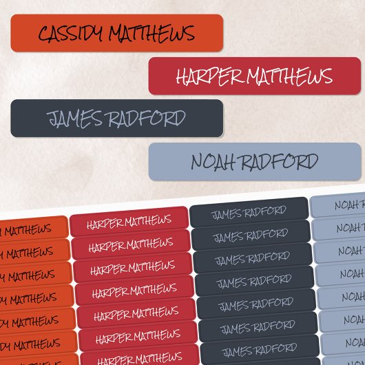 Winter Spice Kleurcode Persoonlijke Naam Waterdich Labels
