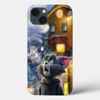 Winter Spirit: Tom Cat Sneeuwrijke Nacht Kunst Case-Mate iPhone Case