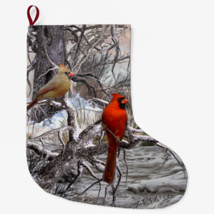 Winter Spirits Cardinals Stocking Grote Kerstsok