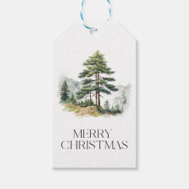 Winter Splendor Kerstboom Cadeaulabel