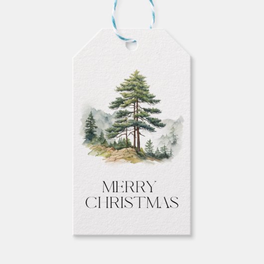 Winter Splendor Kerstboom Cadeaulabel (Voorkant)