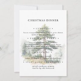 Winter Splendor Kerstboom Vakantie Menu Kaart