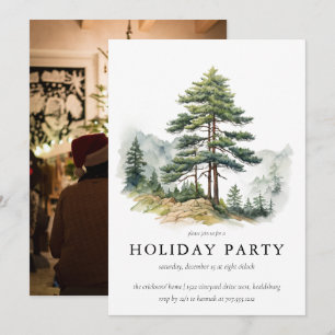 Winter Splendor Kerstboom Vakantie Party Kaart