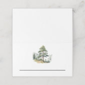 Winter Splendor Kerstboom Vakantie Party Plaatskaartje (Buitenkant ongevouwen)