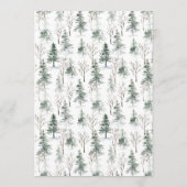 Winter Splendor Kerstfeest feestdag Menu (Achterkant)