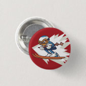 Winter Sport Alpiene Skiing Flair Button (Voorkant /achterkant)
