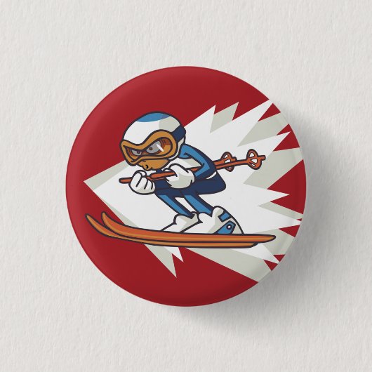 Winter Sport Alpiene Skiing Flair Button (Voorkant)