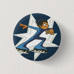 Winter Sport Figuur Skater Flair Pinback Ronde Button 3,2 Cm