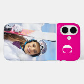 Winter Sport Foto Geborduurd Heet Roze Case-Mate iPhone Case (Achterkant (horizontaal))