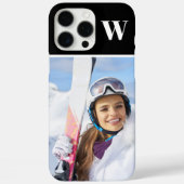 Winter Sport Foto Monogrammed Zwart Case-Mate iPhone Case (Achterkant)