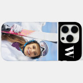 Winter Sport Foto Monogrammed Zwart Case-Mate iPhone Case (Achterkant (horizontaal))