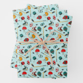 Winter Sport Hockey Speler Apparatuur Gear Patroon Inpakpapier Vel (In situ)