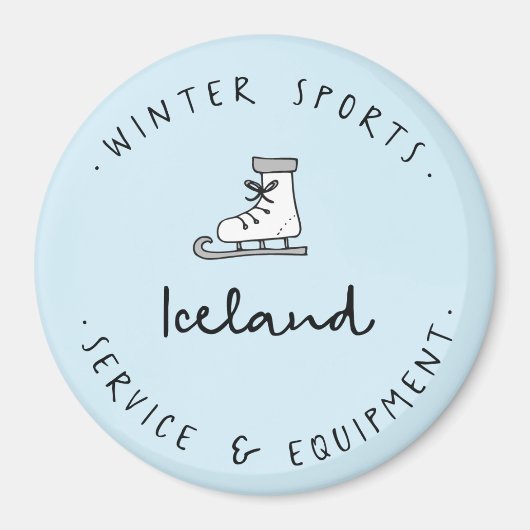 Winter Sport Ice Schaats Magneet (Voorkant)