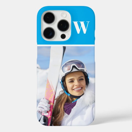 Winter Sport Monogrammed Azure Case-Mate iPhone Case (Achterkant)