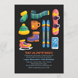 Winter Sport Necessieuitnodiging Kaart