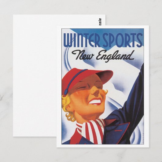 Winter Sport New England Briefkaart (Voorkant / Achterkant)