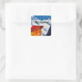 Winter Sport New England Vierkante Sticker (Tas)