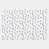 Winter Sport Skiën Snowboarden Patroon Inpakpapier Vel (Voorkant)