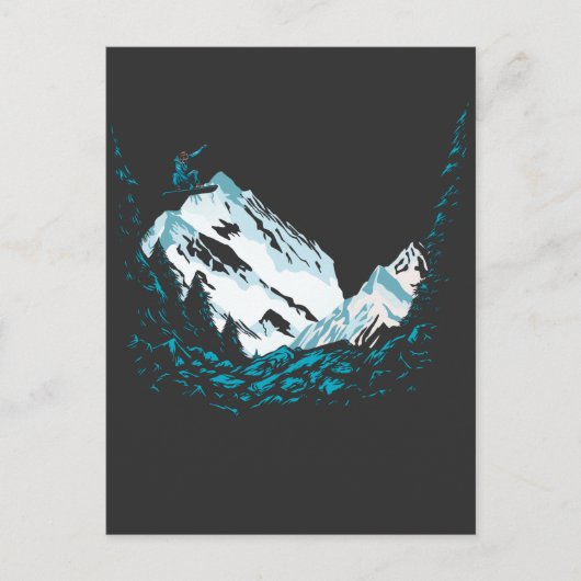 Winter Sport Snowboard Sneeuwbergsysteem Briefkaart (Voorkant)