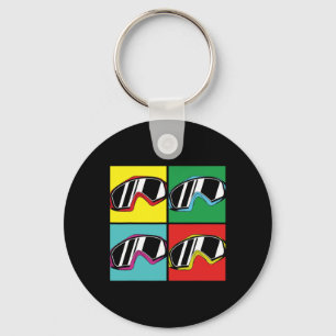 Winter Sport Snowboarden Goggles Pop Art Snowboar Sleutelhanger