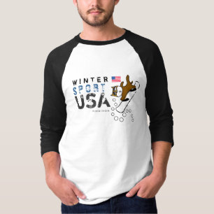 Winter Sport USA Team Dog Snowboard T-Shirt