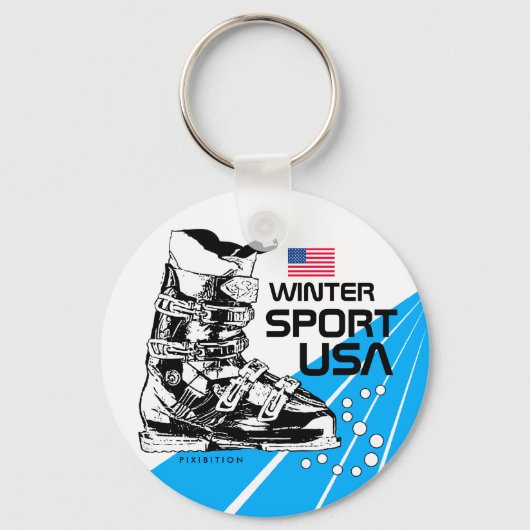 Winter Sport USA Team Ski Boot Sleutelhanger (Voorkant)