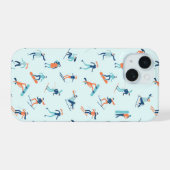 Winter Sporten Patroon iPhone 15 Case (Achterkant horizontaal)