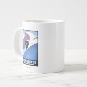 Winter Sporten Skiën Promotieposter Grote Koffiekop