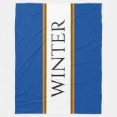 WINTER Sportieve Alpine Blauw Wit Sinaasappel Stre Fleece Deken (Voorkant)