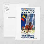 Winter Sports at Yosemite PosterYosemite, CA Briefkaart (Voorkant / Achterkant)