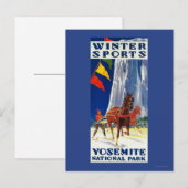 Winter Sports at Yosemite PosterYosemite, CA Briefkaart (Voorkant / Achterkant)