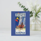 Winter Sports at Yosemite PosterYosemite, CA Briefkaart (Staand voorkant)