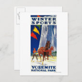 Winter Sports at Yosemite PosterYosemite, CA Briefkaart (Voorkant / Achterkant)