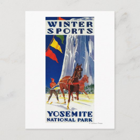 Winter Sports at Yosemite PosterYosemite, CA Briefkaart (Voorkant)