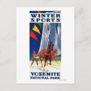 Winter Sports at Yosemite PosterYosemite, CA Briefkaart