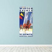 Winter Sports at Yosemite PosterYosemite, CA Canvas Afdruk (Insitu (Houten vloer))