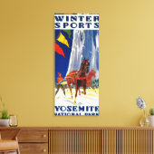 Winter Sports at Yosemite PosterYosemite, CA Canvas Afdruk (Insitu (Woonkamer))