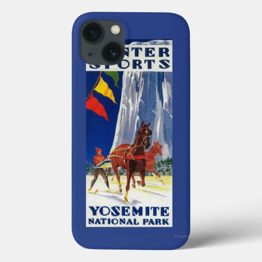 Winter Sports at Yosemite PosterYosemite, CA Case-Mate iPhone Case (Achterkant)