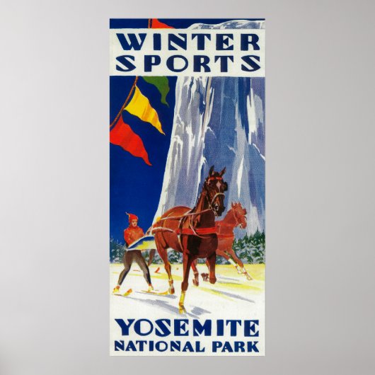 Winter Sports at Yosemite PosterYosemite, CA Poster (Voorkant)