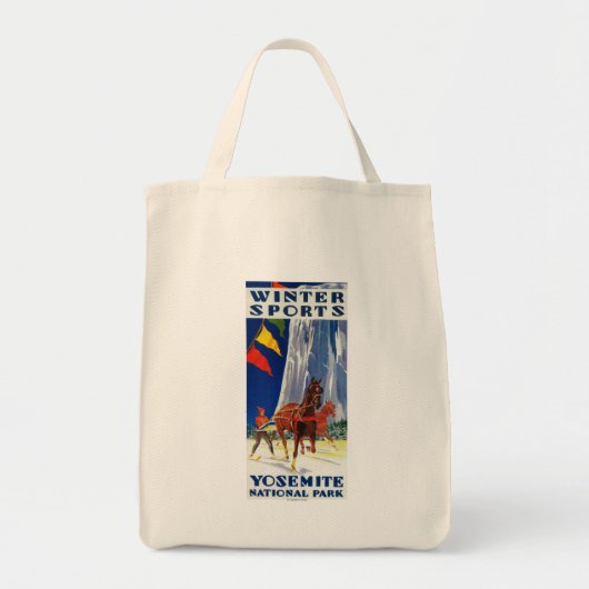 Winter Sports at Yosemite PosterYosemite, CA Tote Bag (Voorkant)
