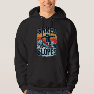 Winter Sports Design - "Shred the Slopes" Snowboar Hoodie