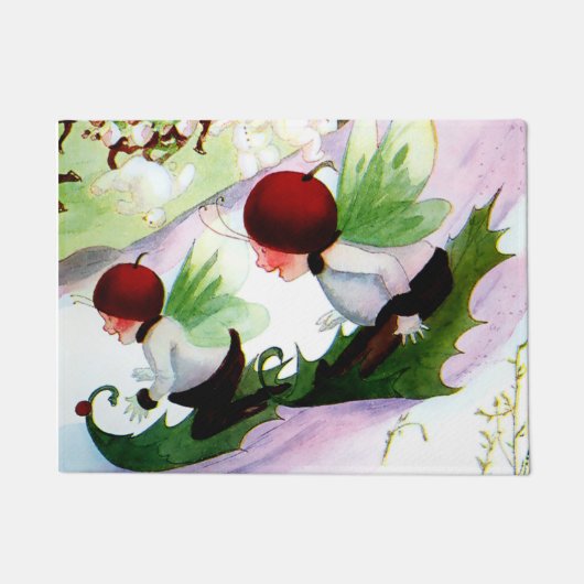 "Winter Sports" Fairy Art van M T Ross Deurmat (Voorkant)