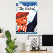 Winter Sports New England New Haven Railroad Poster (Thuiskantoor)